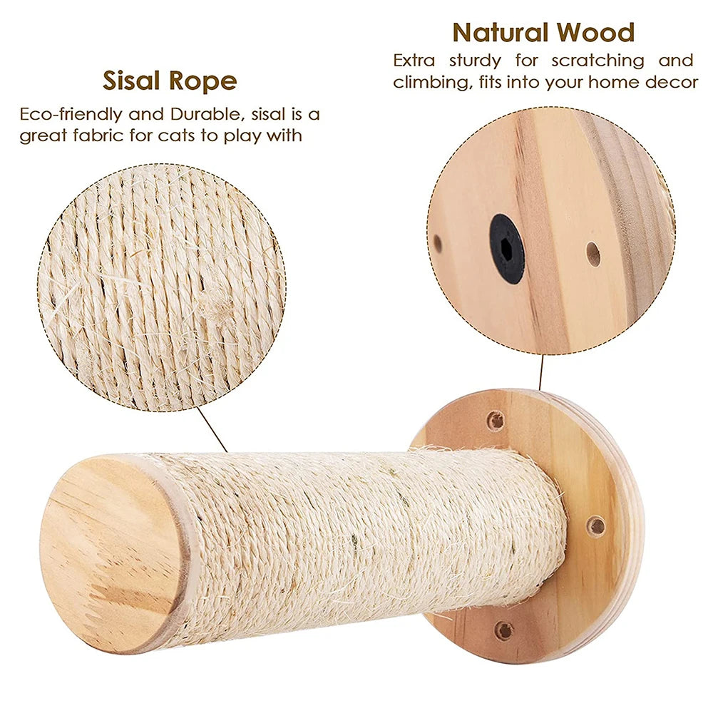 Cat Wooden Wall Climbing Set