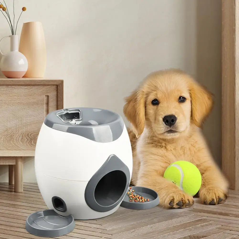 Interactive Pet Ball Launcher with treat feeder