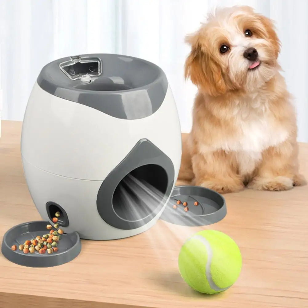 Interactive Pet Ball Launcher with treat feeder