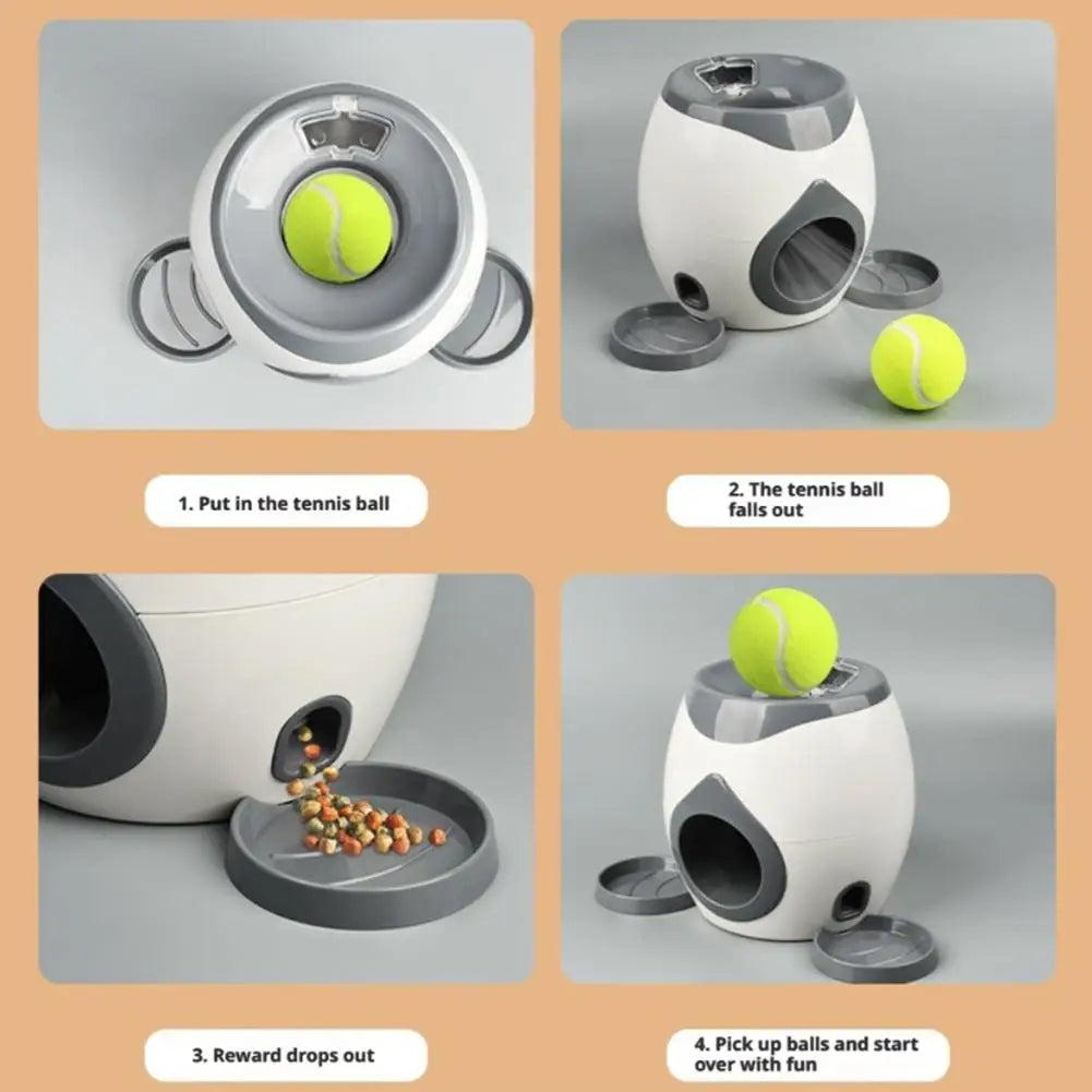 Interactive Pet Ball Launcher with treat feeder