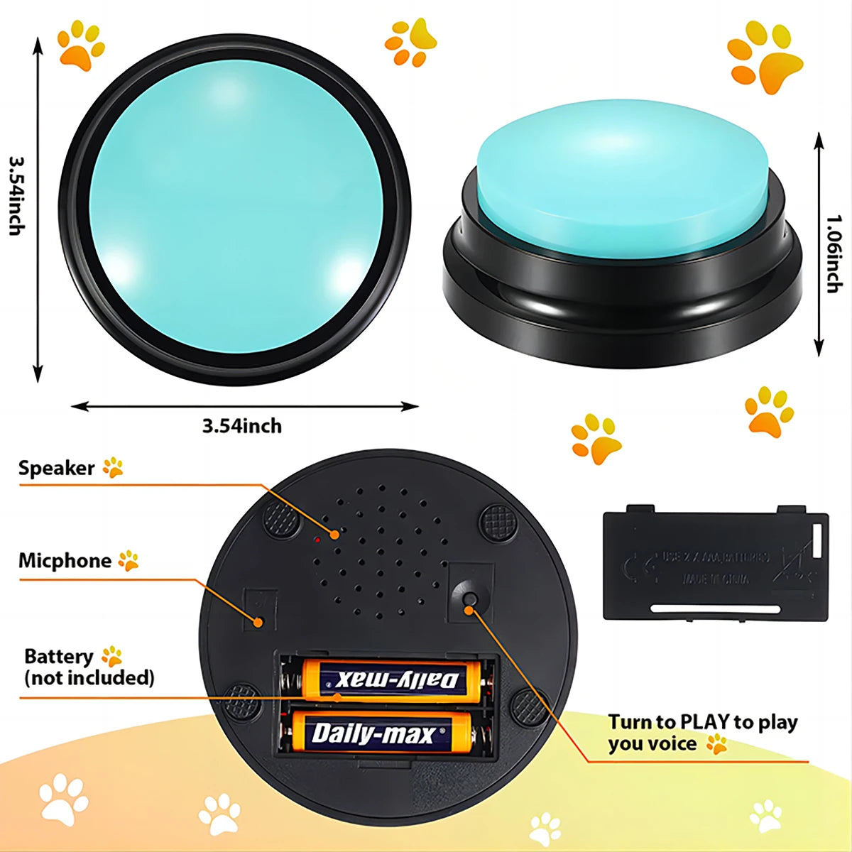 Recordable Pet Speaking/Training Buttons