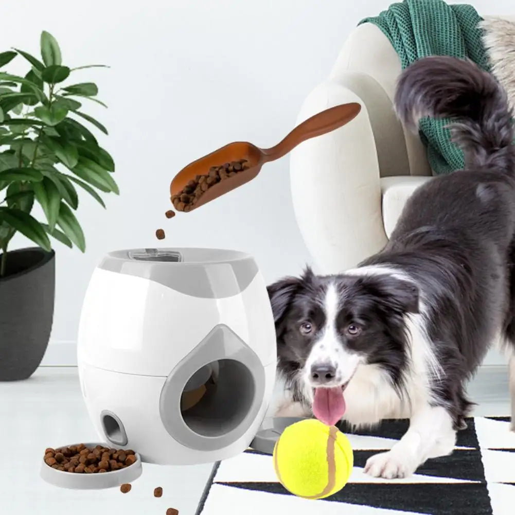 Interactive Pet Ball Launcher with treat feeder